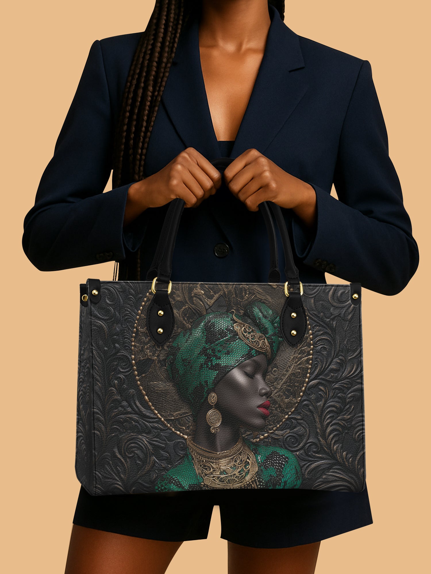 African Serpent Premium Leather Handbag QR0XD461