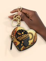 Bold African Heart Coin Pouch Bag Charm QR0XD810