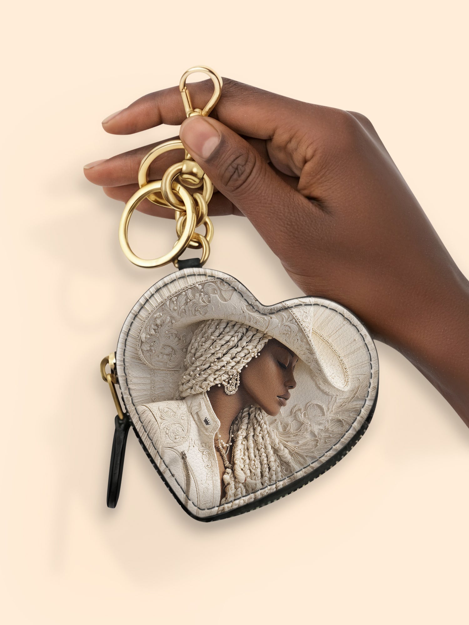 Wild Honey Heart Coin Pouch Bag Charm QR0TD447