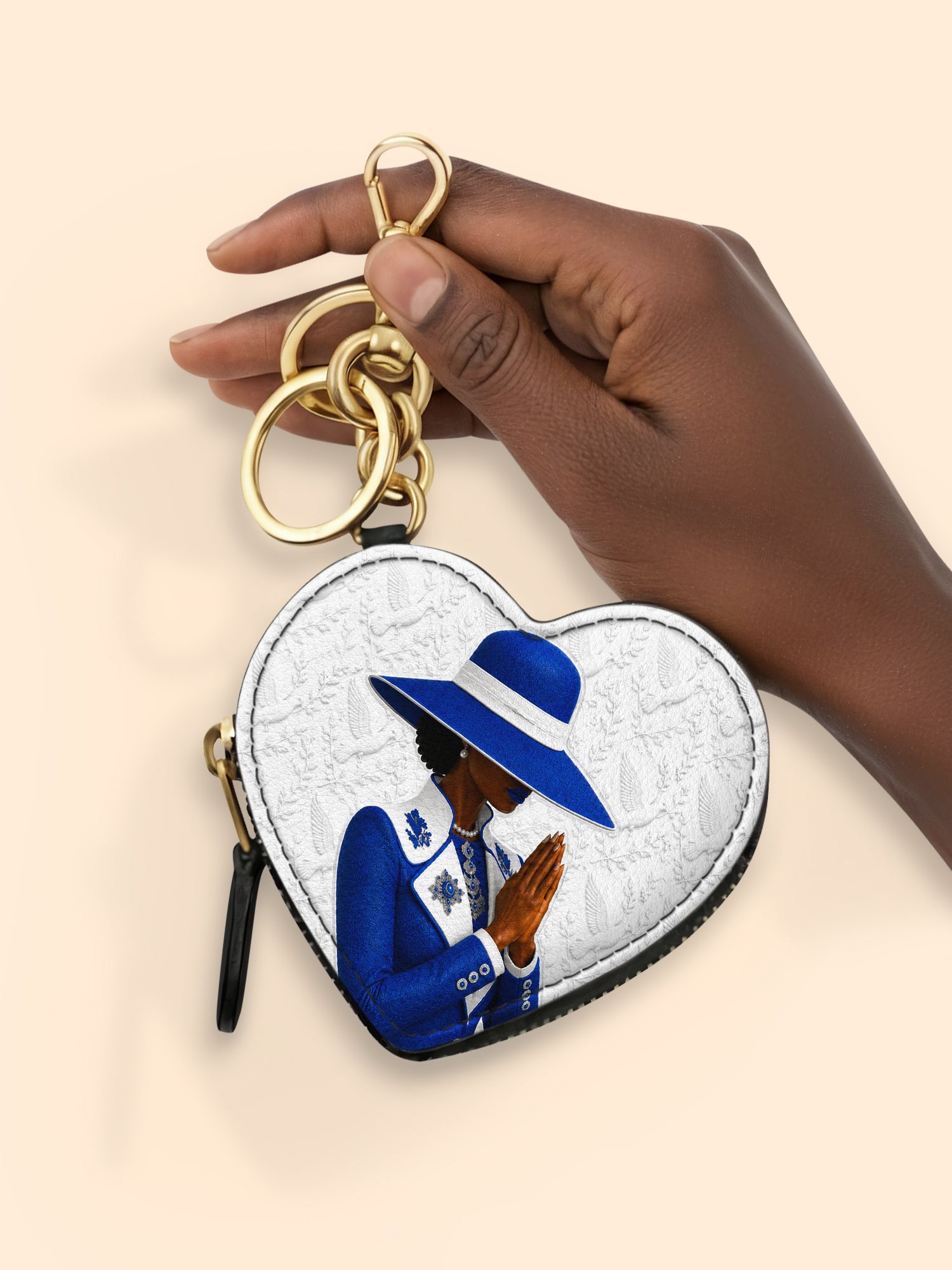 Faithful Elegance Heart Coin Pouch Bag Charm QR0TV283