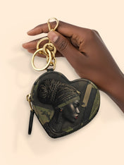 Braided Majesty Heart Coin Pouch Bag Charm QR0XD973