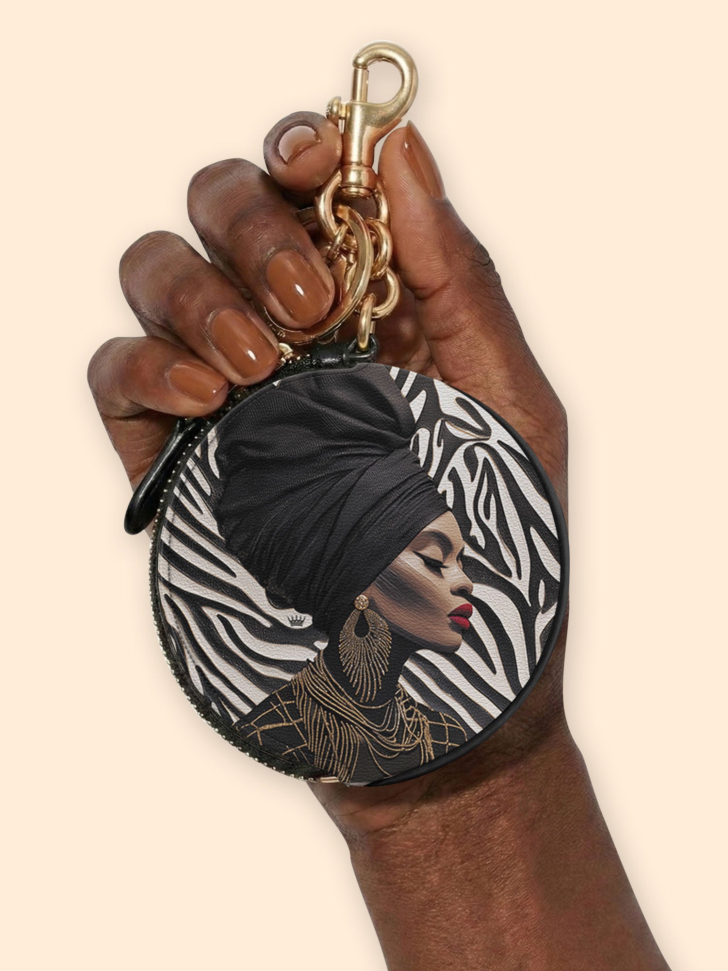 Wild Grace Circular Coin Pouch Bag Charm QR0TV134