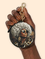 Bronze Leopard Circular Coin Pouch Bag Charm QR0TV260