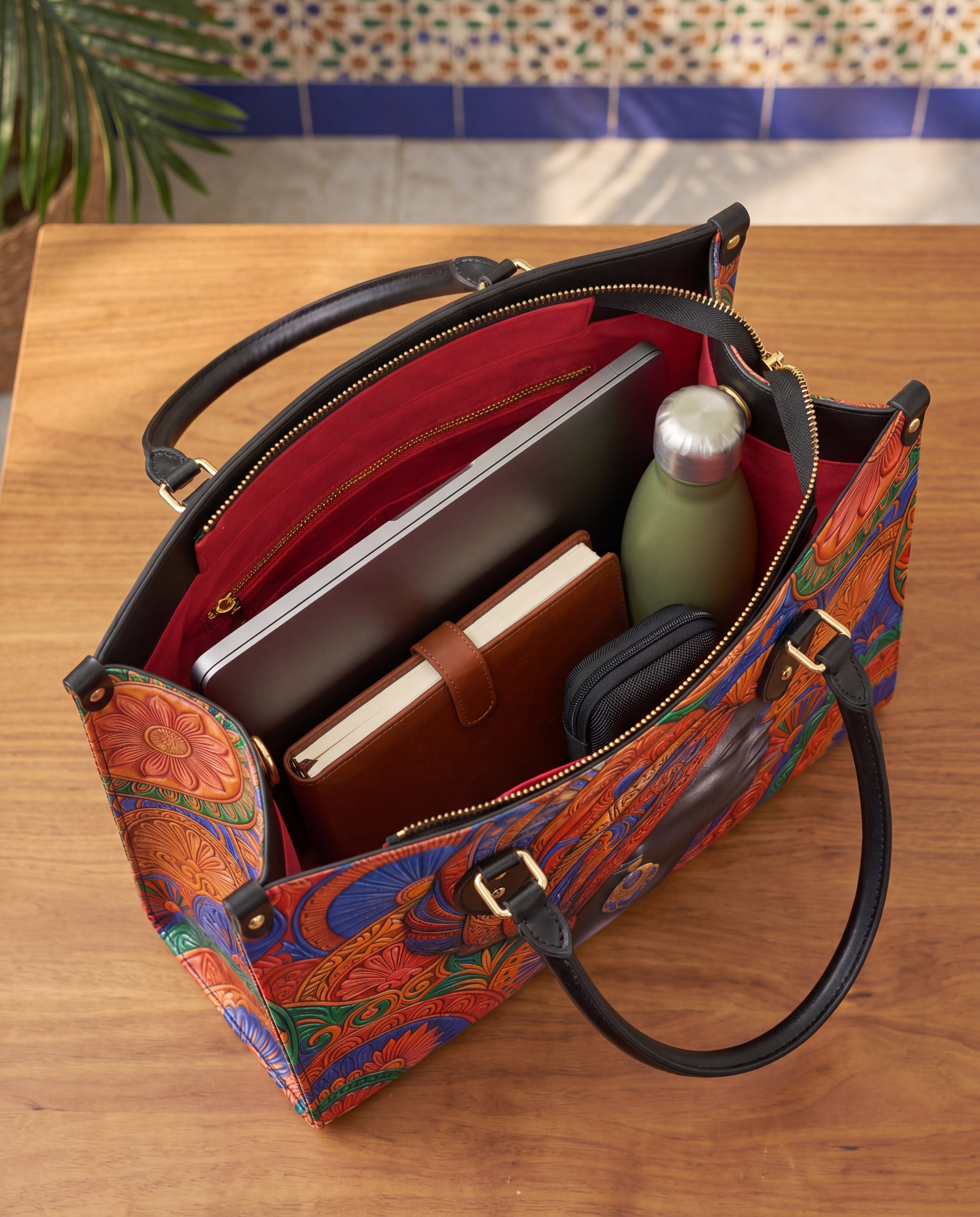 Ancestral Veil Premium Leather Handbag QR0TD701