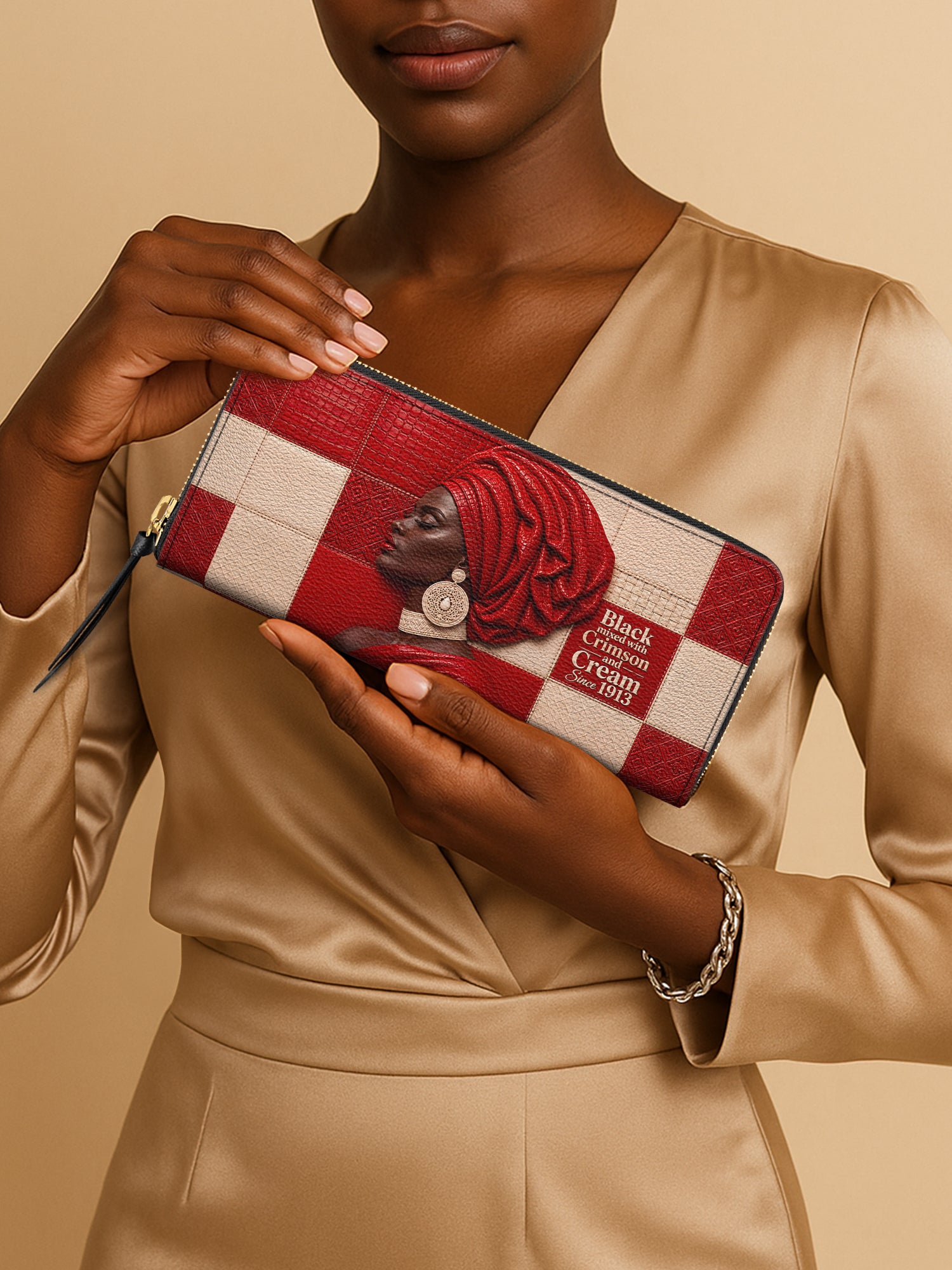Draped in Crimson Slimline Zippy Wallet QR0XD500