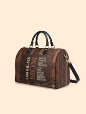 Black Mom Essence Leather Boston Bag QR0TV272
