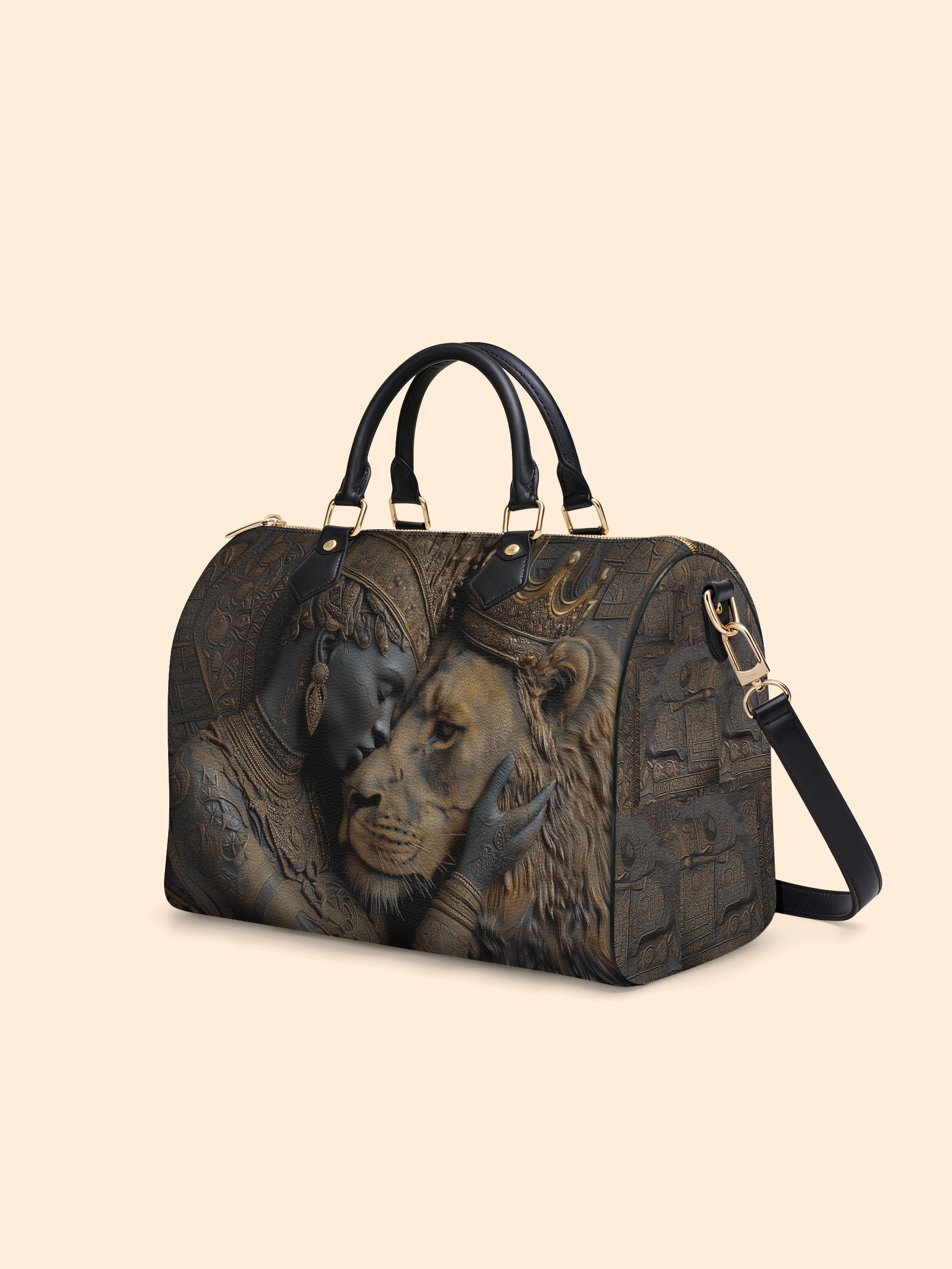 Desert Empress Leather Boston Bag QR0HH148