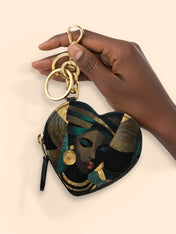 Emerald Realm Heart Coin Pouch Bag Charm QR0XD844