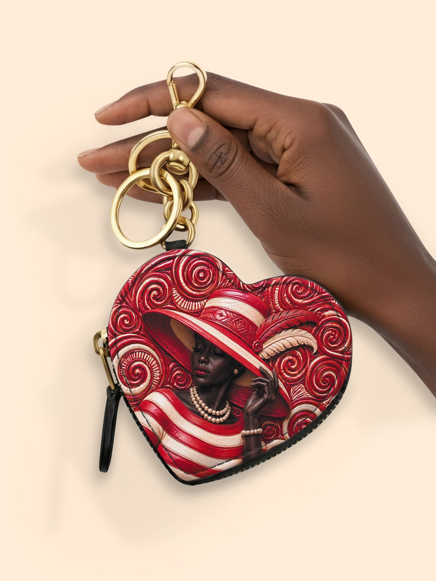Anointed in Crimson Heart Coin Pouch Bag Charm QR0XD100