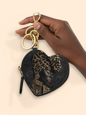 African Grace Heart Coin Pouch Bag Charm QR0XD454