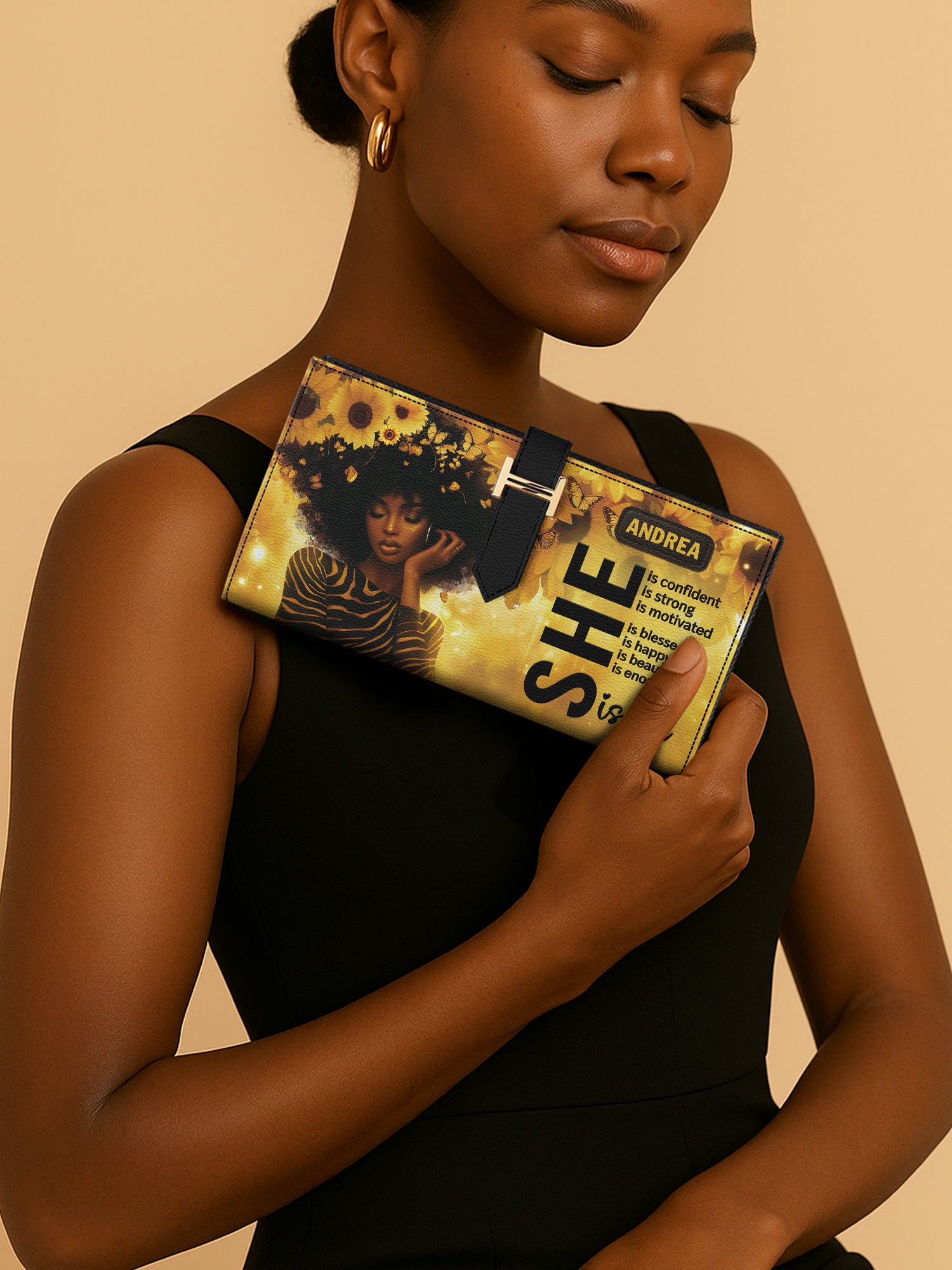 She Is Me Tab Closure Wallet