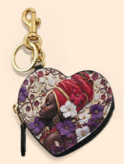 Violet Season Heart Coin Pouch Bag Charm QR0XD200