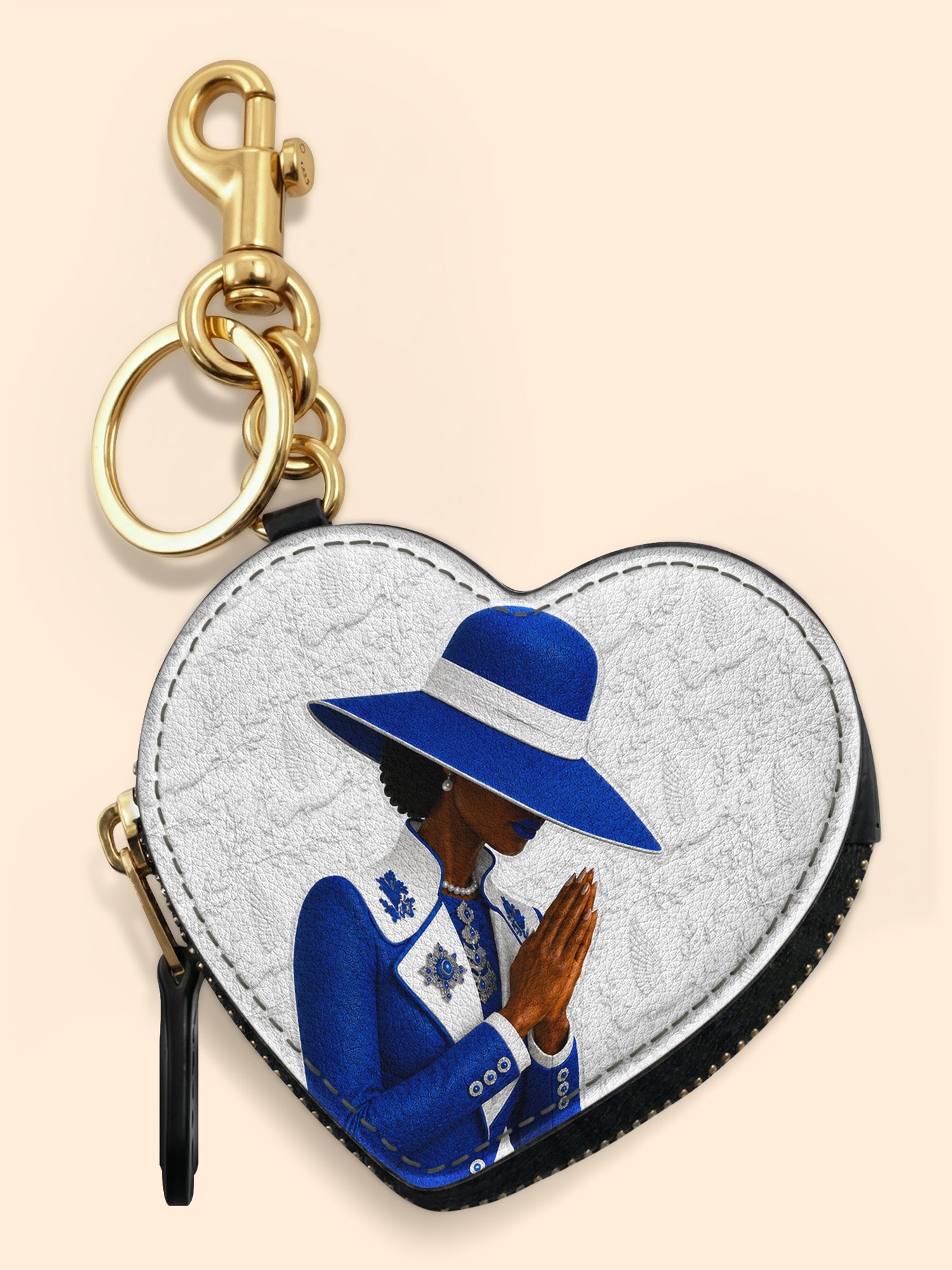 Faithful Elegance Heart Coin Pouch Bag Charm QR0TV283