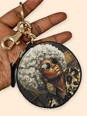 Bronze Leopard Circular Coin Pouch Bag Charm QR0TV260