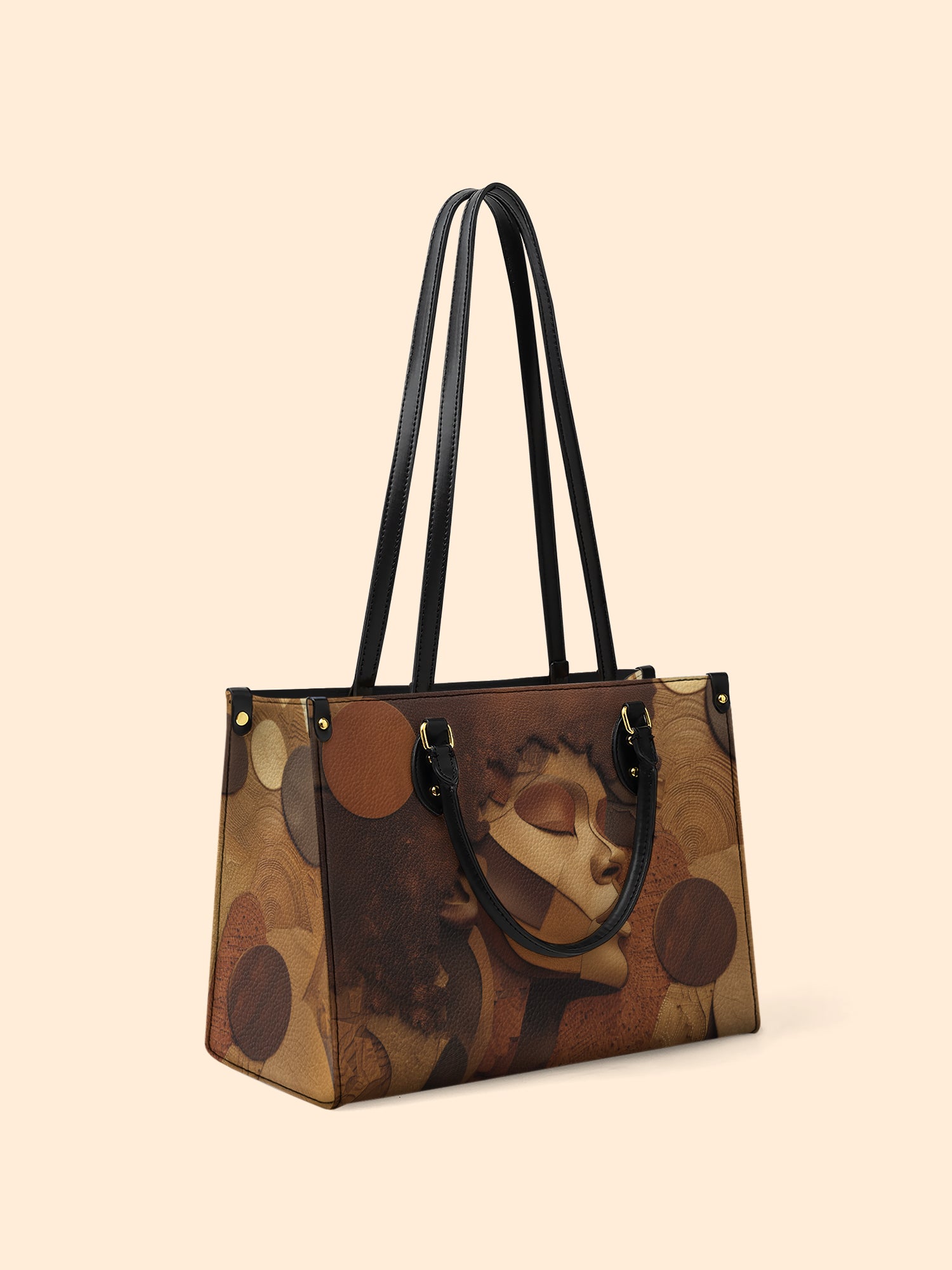 Golden Melanin Premium Leather Handbag QR0TD292