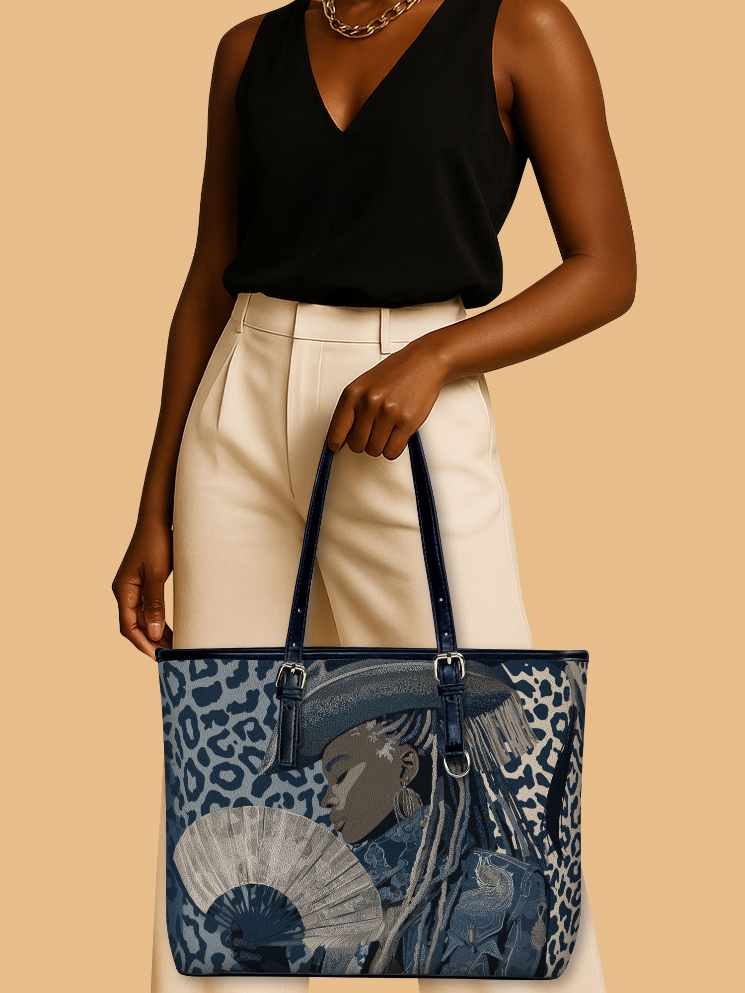 Black Canyon Queen Leather Bucket Bag QR0TD493