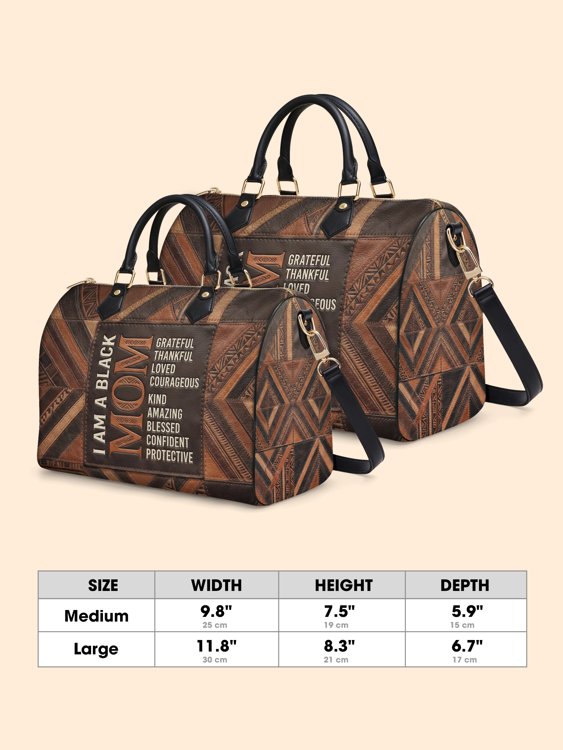 Black Mom Pride Leather Boston Bag QR0TV273