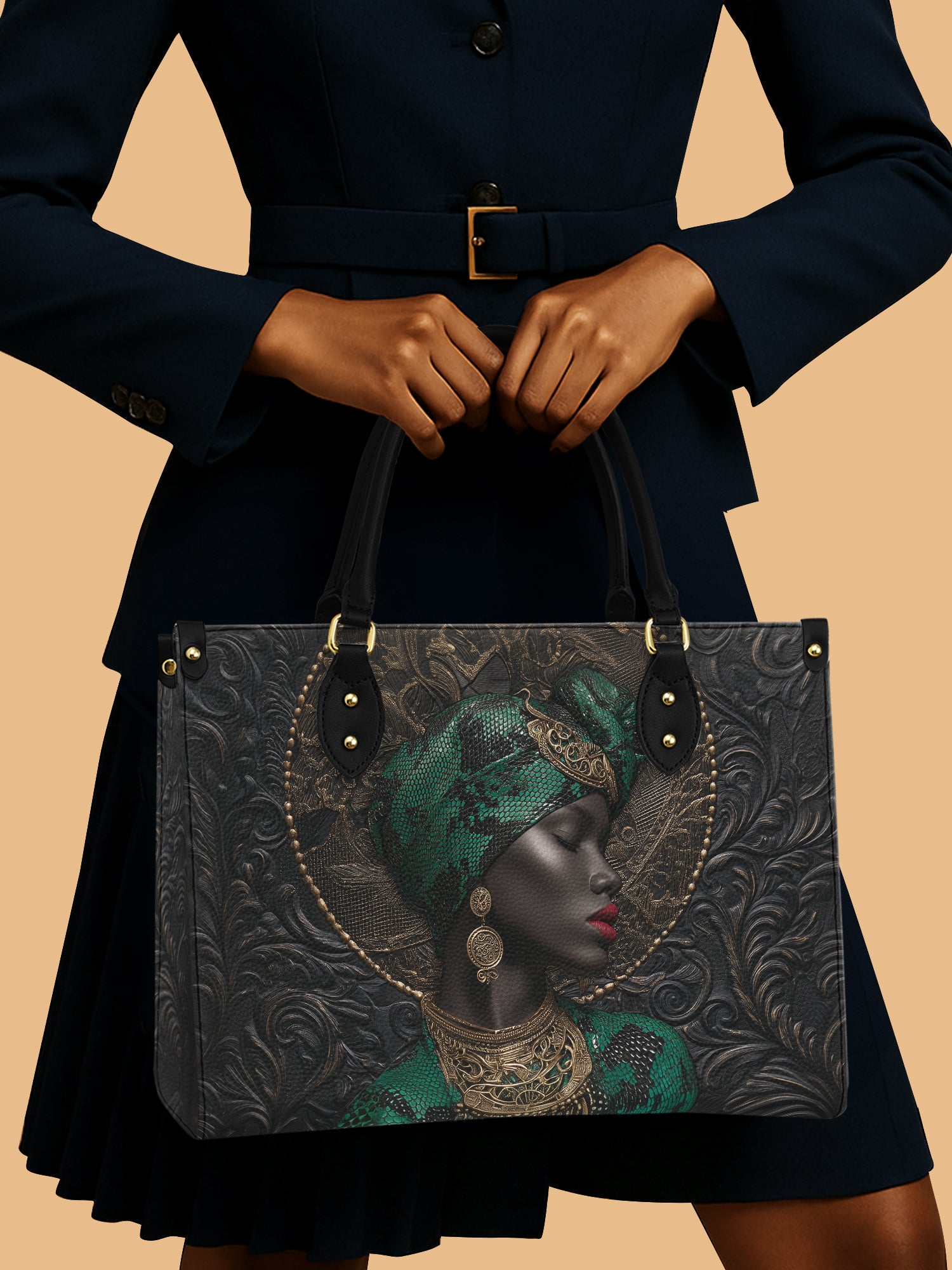 African Serpent Premium Leather Handbag QR0XD461