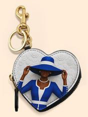 Blue Crowned Heart Coin Pouch Bag Charm QR0TV282