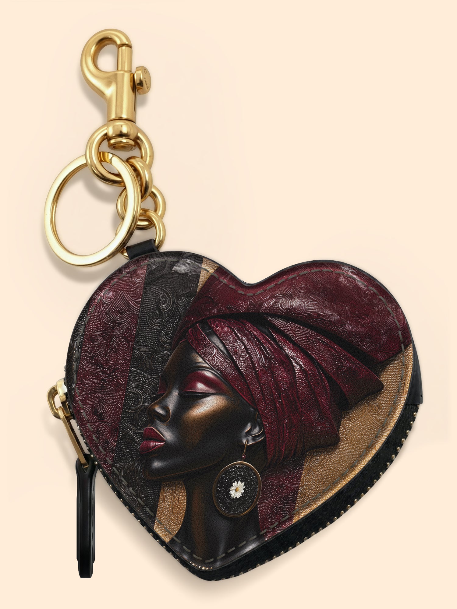 Crimson Sovereign Heart Coin Pouch Bag Charm QR0XD924