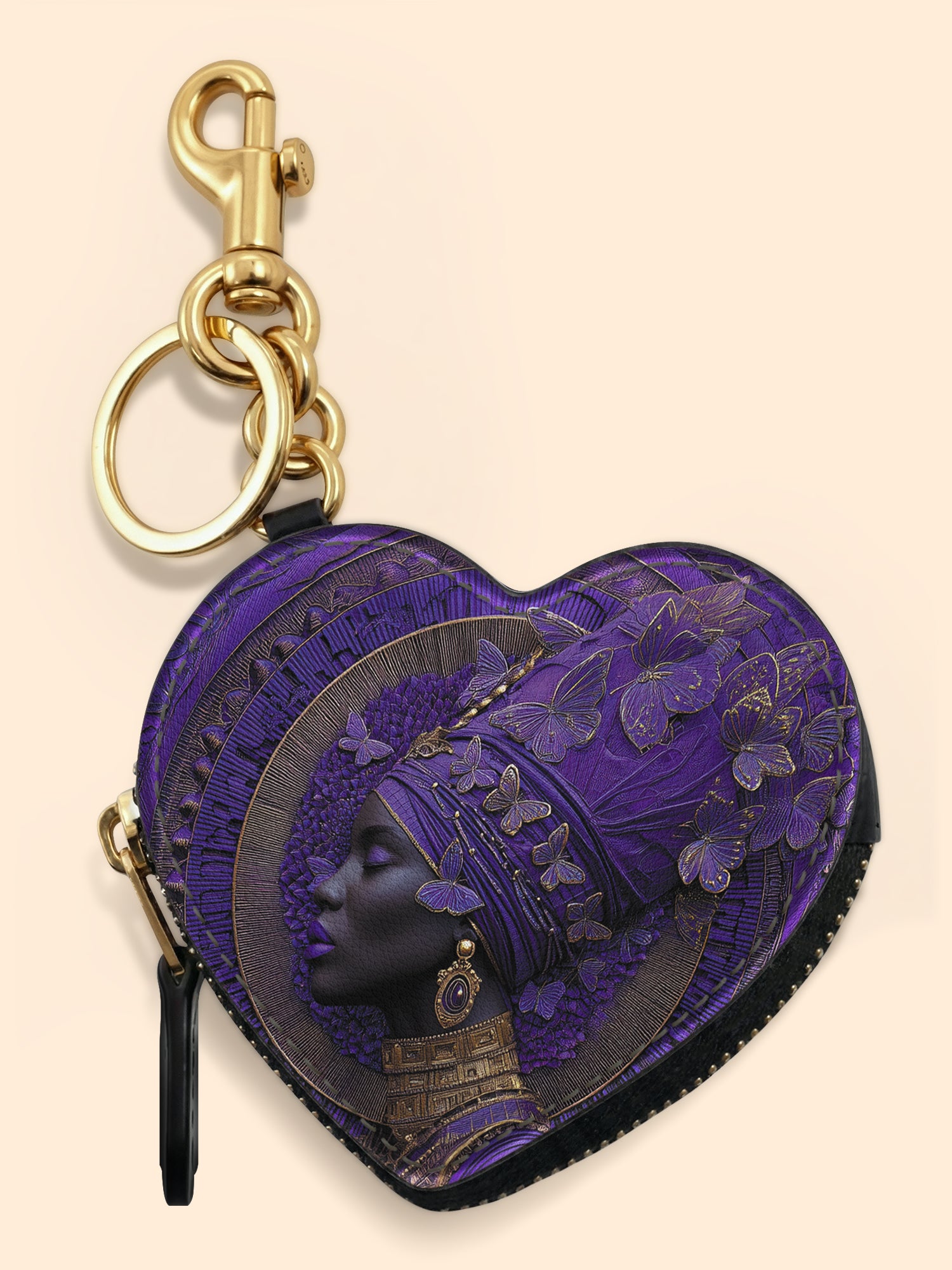 Divine Majesty Heart Coin Pouch Bag Charm QR0XD650