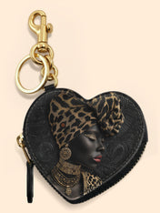African Grace Heart Coin Pouch Bag Charm QR0XD454