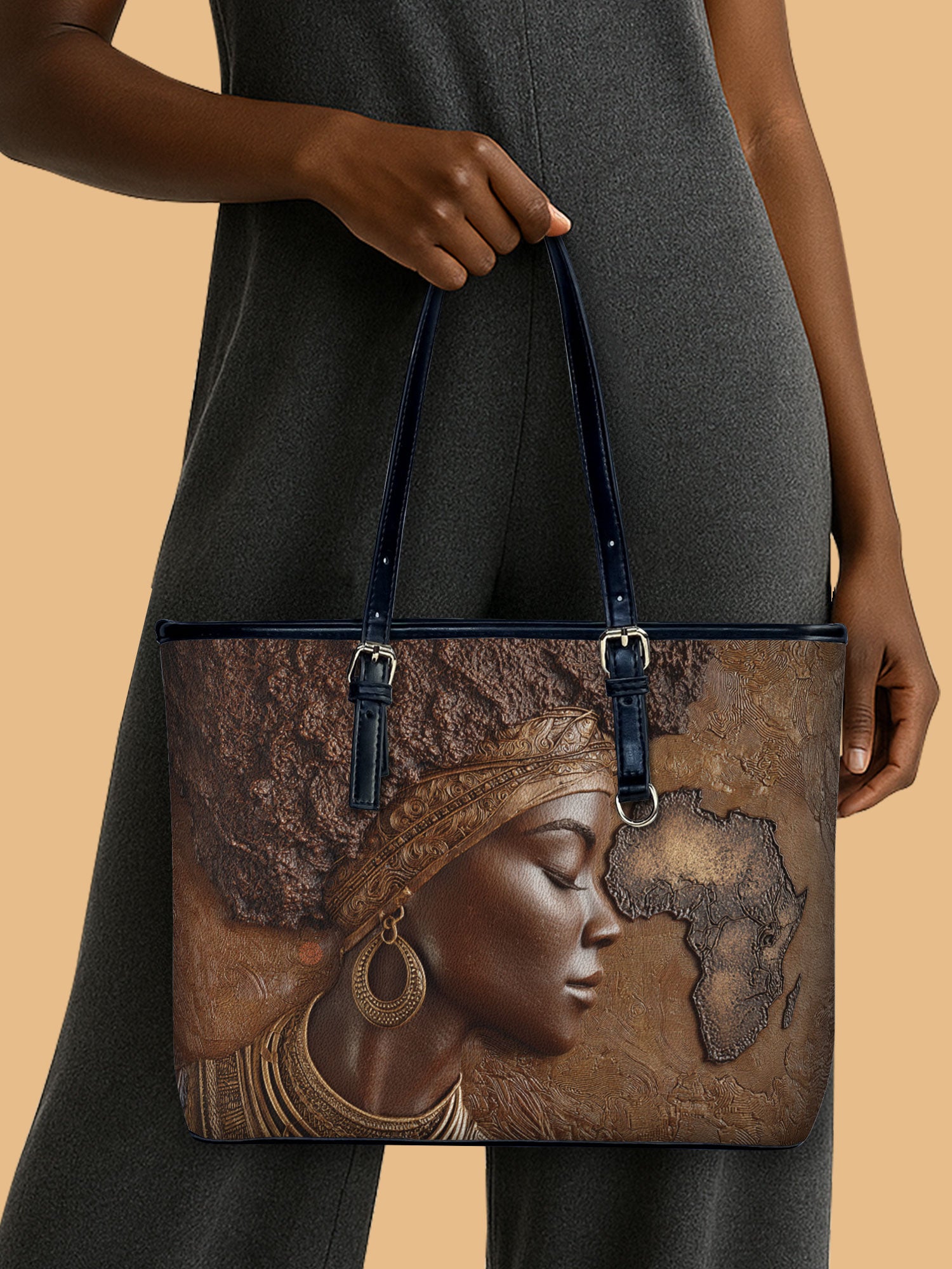 African Roots Leather Bucket Bag QR0TD421