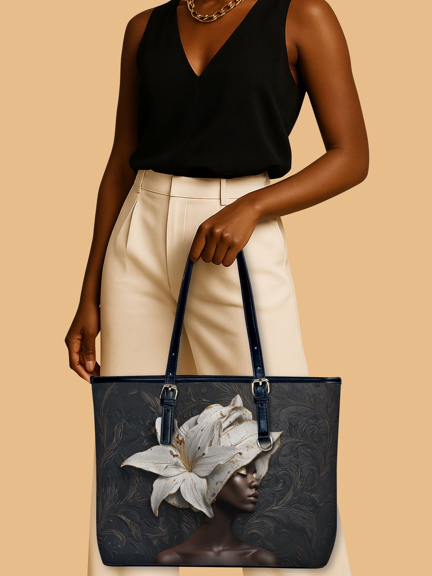 Lily Crown Leather Bucket Bag QR0TV194