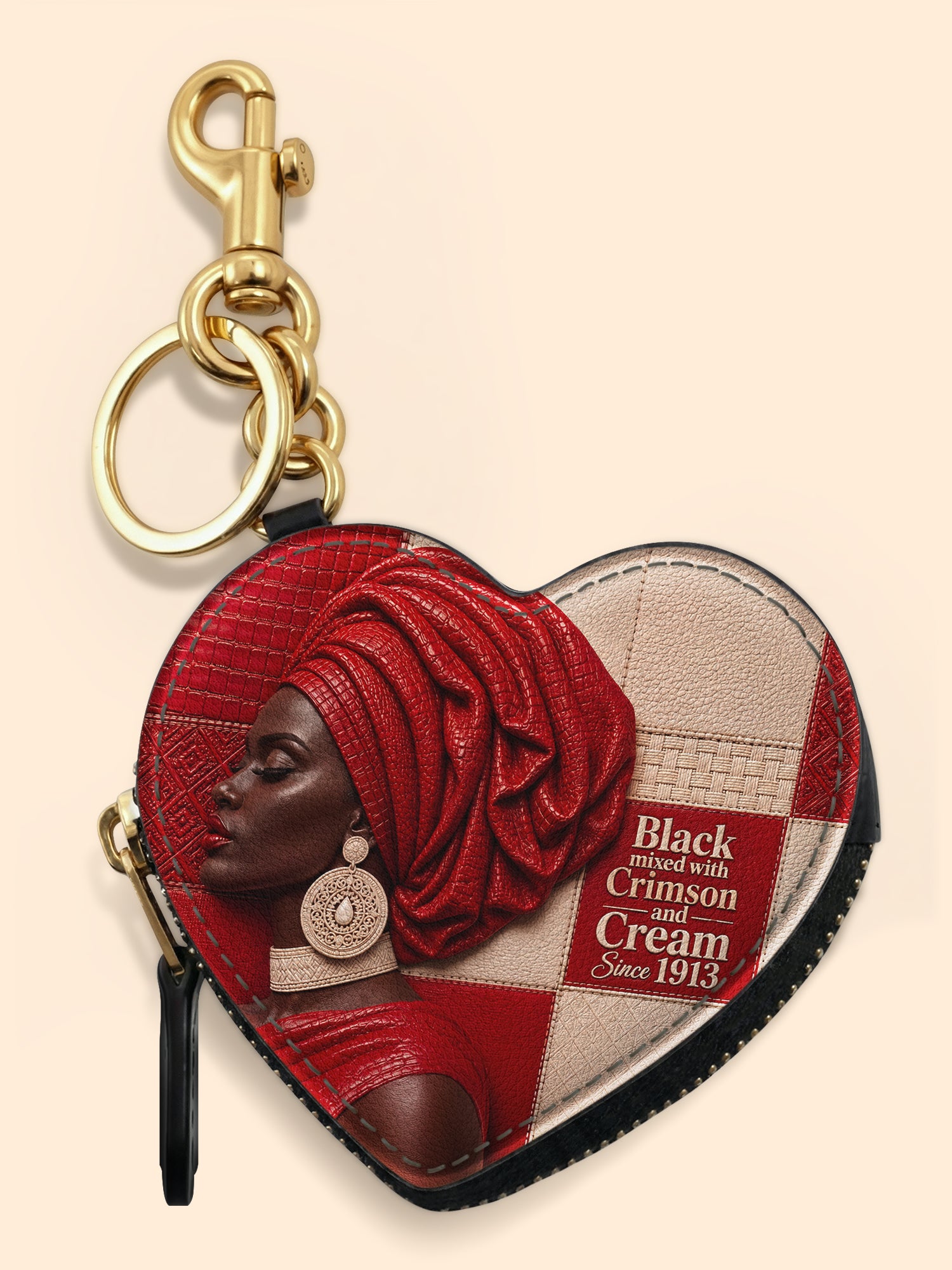 Draped in Crimson Heart Coin Pouch Bag Charm QR0XD500