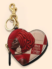 Draped in Crimson Heart Coin Pouch Bag Charm QR0XD500
