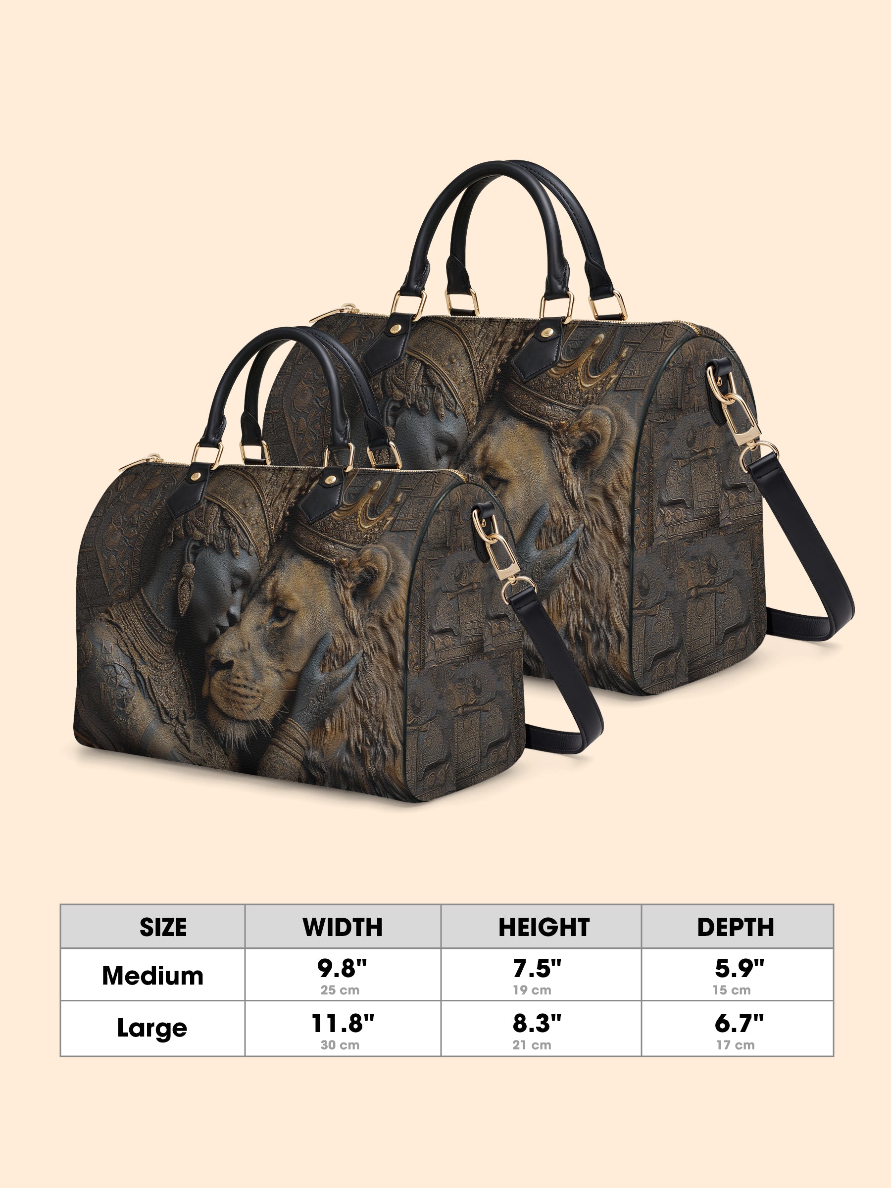 Desert Empress Leather Boston Bag QR0HH148