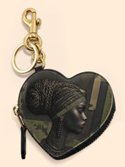 Braided Majesty Heart Coin Pouch Bag Charm QR0XD973