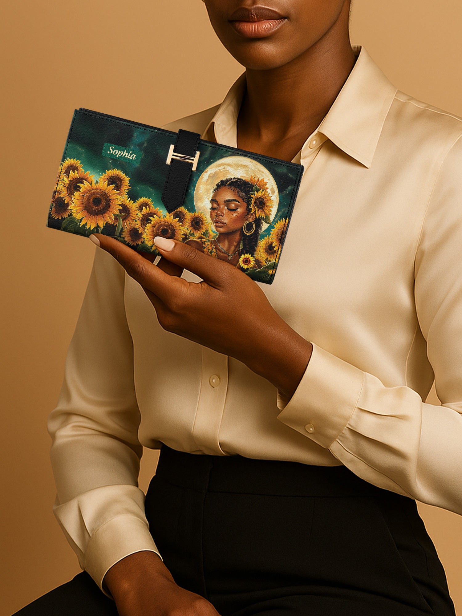 Sunflower Moonlight Tab Closure Wallet