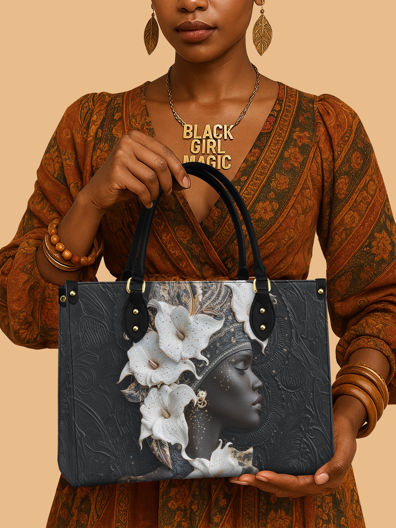 Noir Serenity Premium Leather Handbag QR0TD213