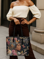 Butterfly Queen Sleek Leather Tote QR0HH011