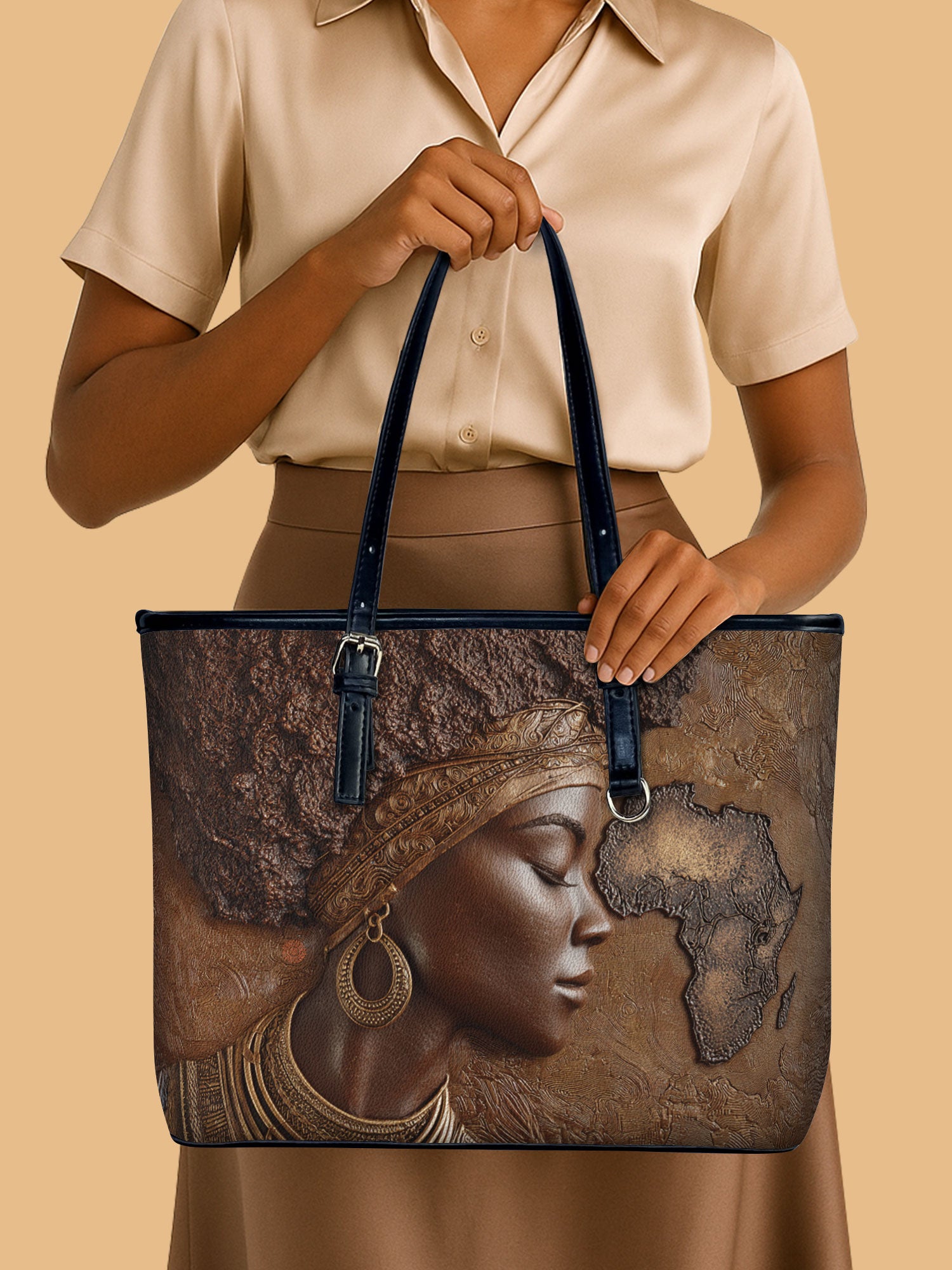 African Roots Leather Bucket Bag QR0TD421