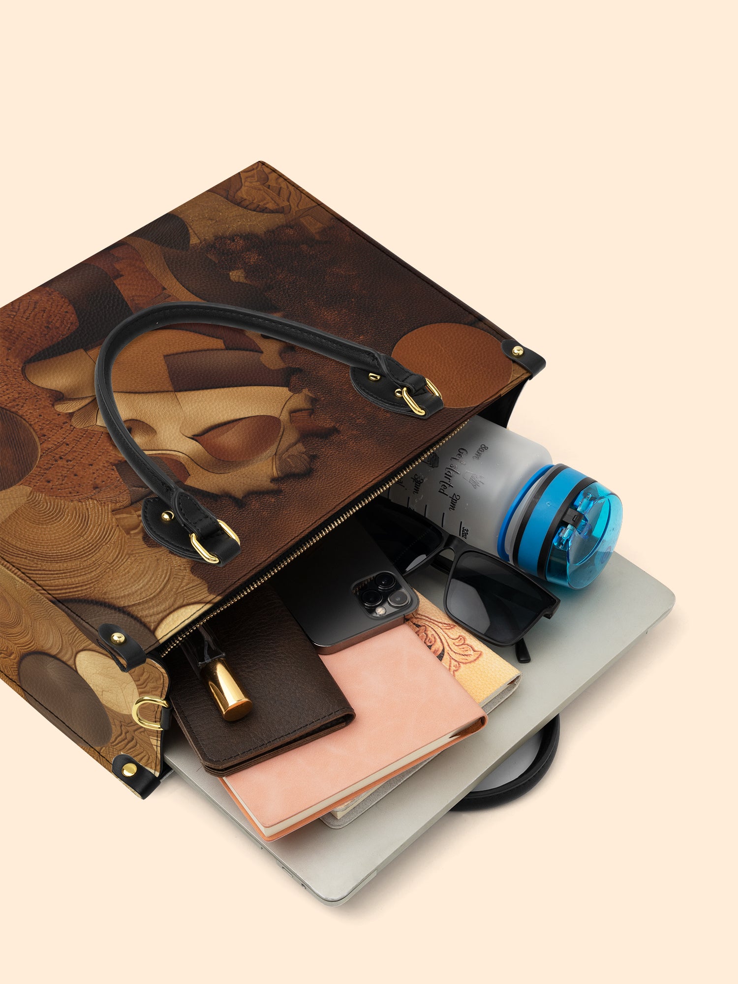 Golden Melanin Premium Leather Handbag QR0TD292