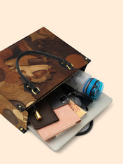 Golden Melanin Premium Leather Handbag QR0TD292