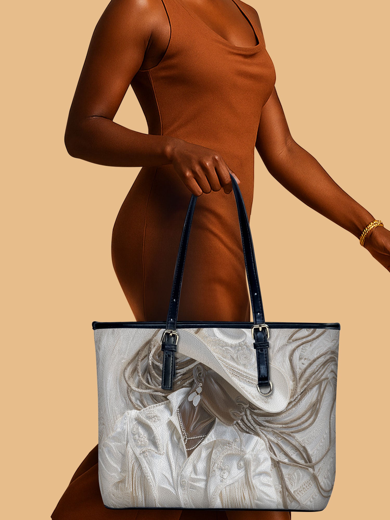 Ebony Dust Leather Bucket Bag QR0TD449