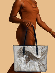 Ebony Dust Leather Bucket Bag QR0TD449