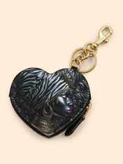 Afri Jewel Heart Coin Pouch Bag Charm QR0XD459