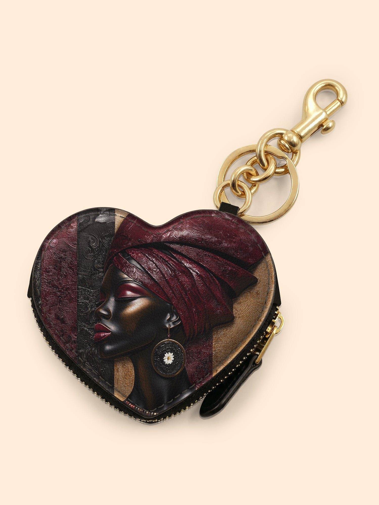 Crimson Sovereign Heart Coin Pouch Bag Charm QR0XD924