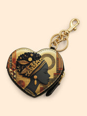 Bold African Heart Coin Pouch Bag Charm QR0XD810