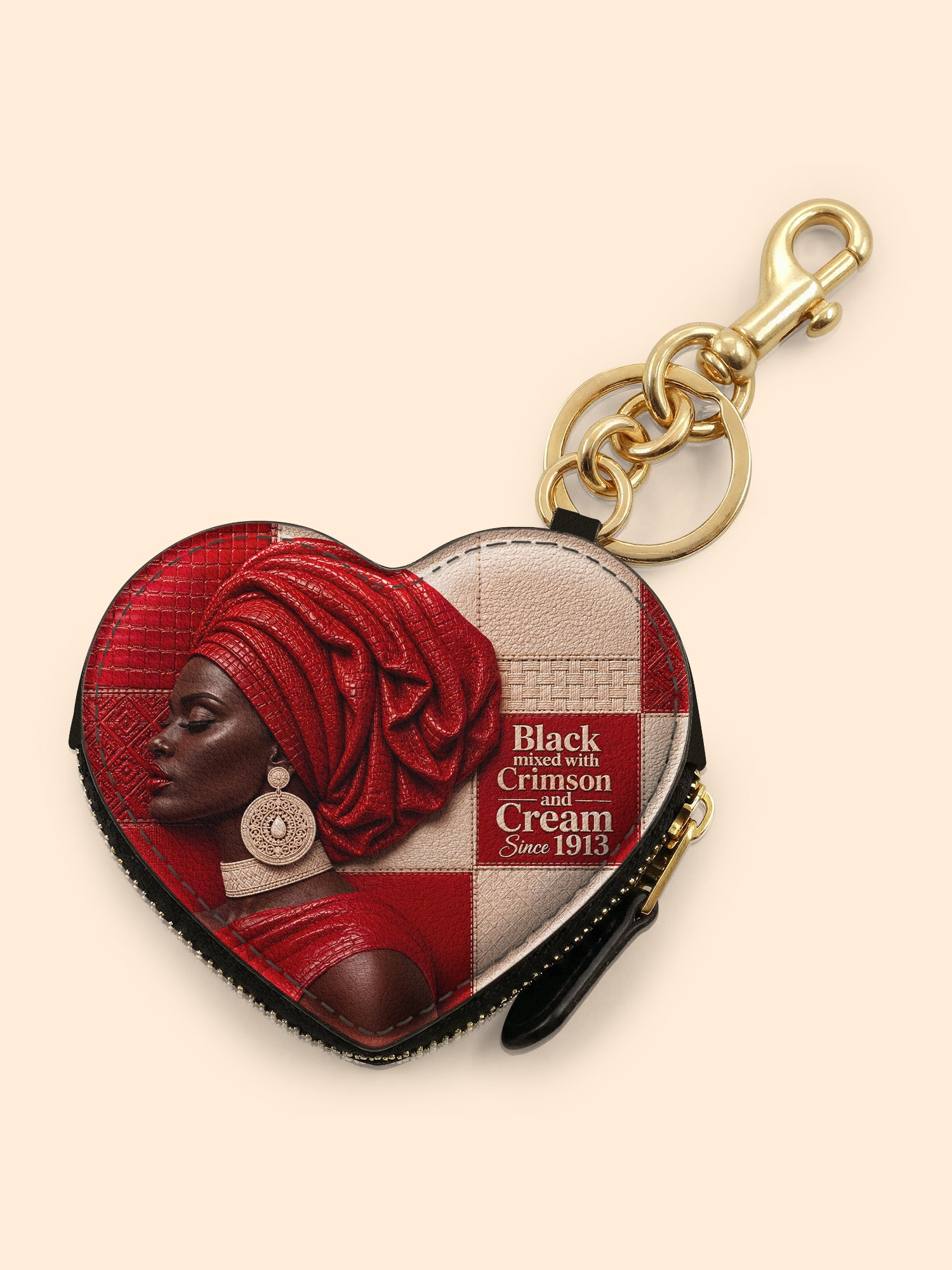 Draped in Crimson Heart Coin Pouch Bag Charm QR0XD500