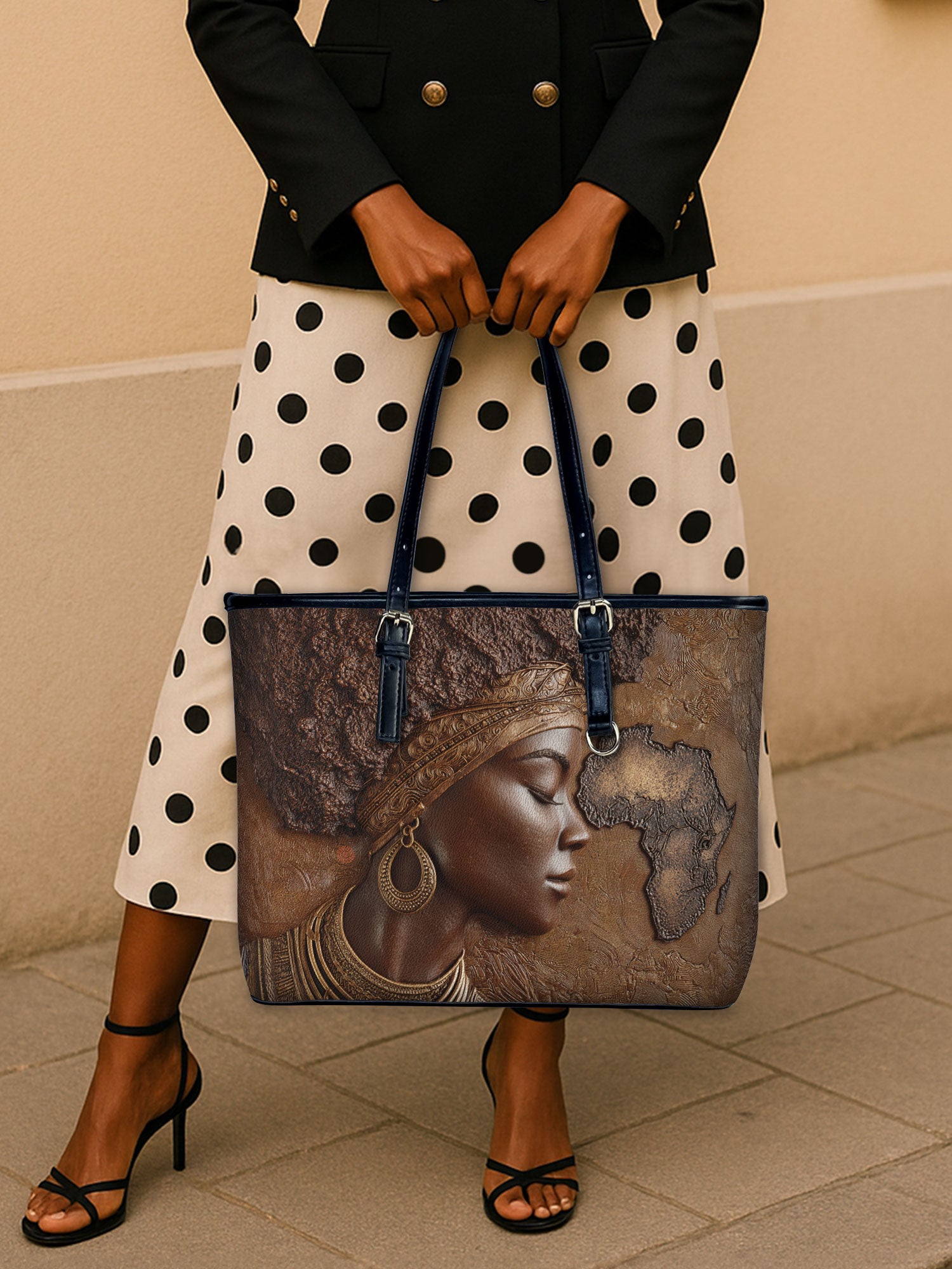 African Roots Leather Bucket Bag QR0TD421