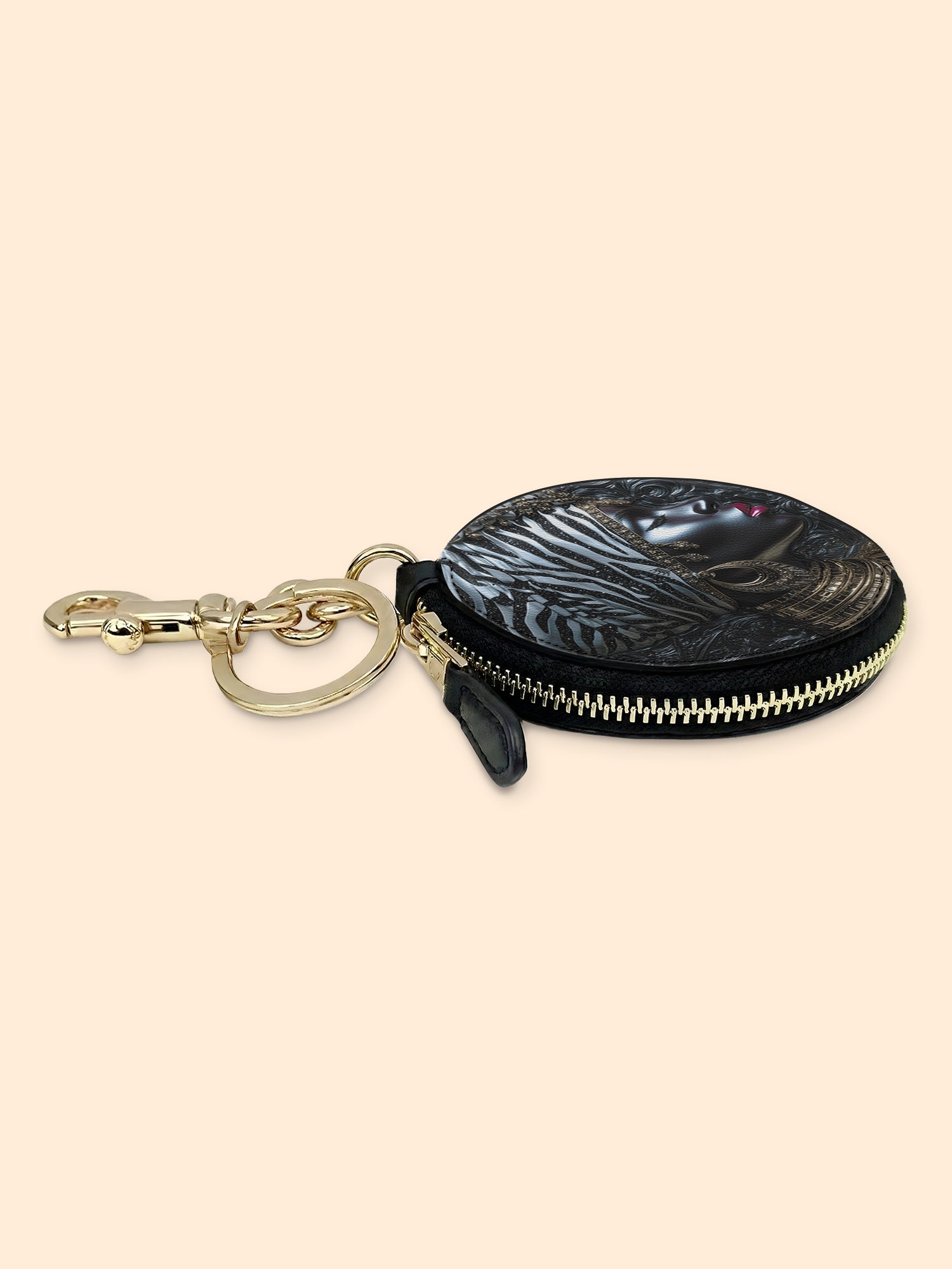 Afri Jewel Circular Coin Pouch Bag Charm QR0XD459