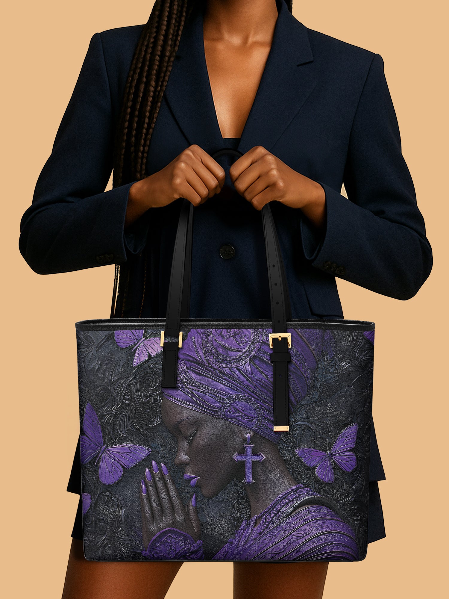 Godly Essence Sleek Leather Tote QR0TV238
