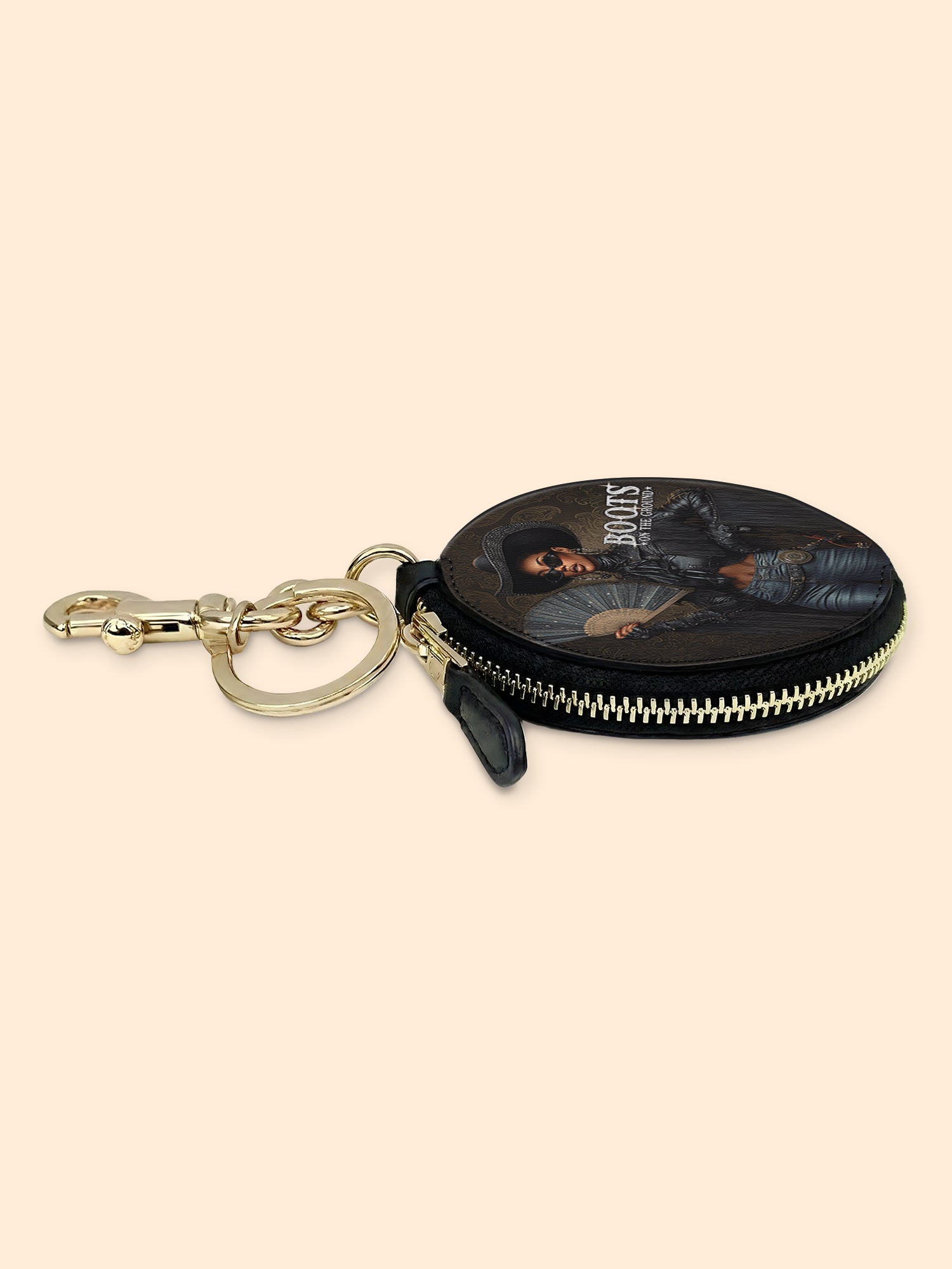 Color Strong Circular Coin Pouch Bag Charm QR0XD228