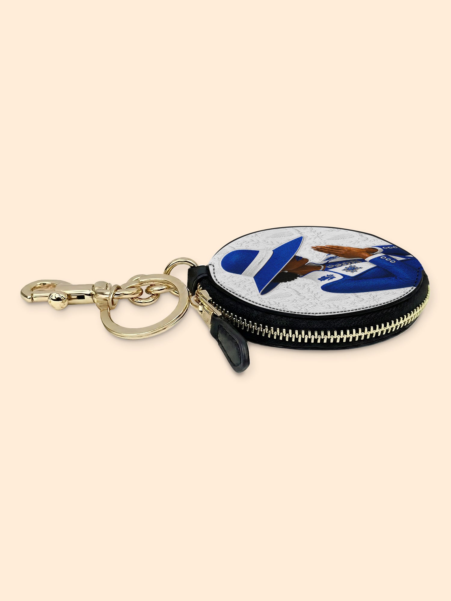 Faithful Elegance Circular Coin Pouch Bag Charm QR0TV283