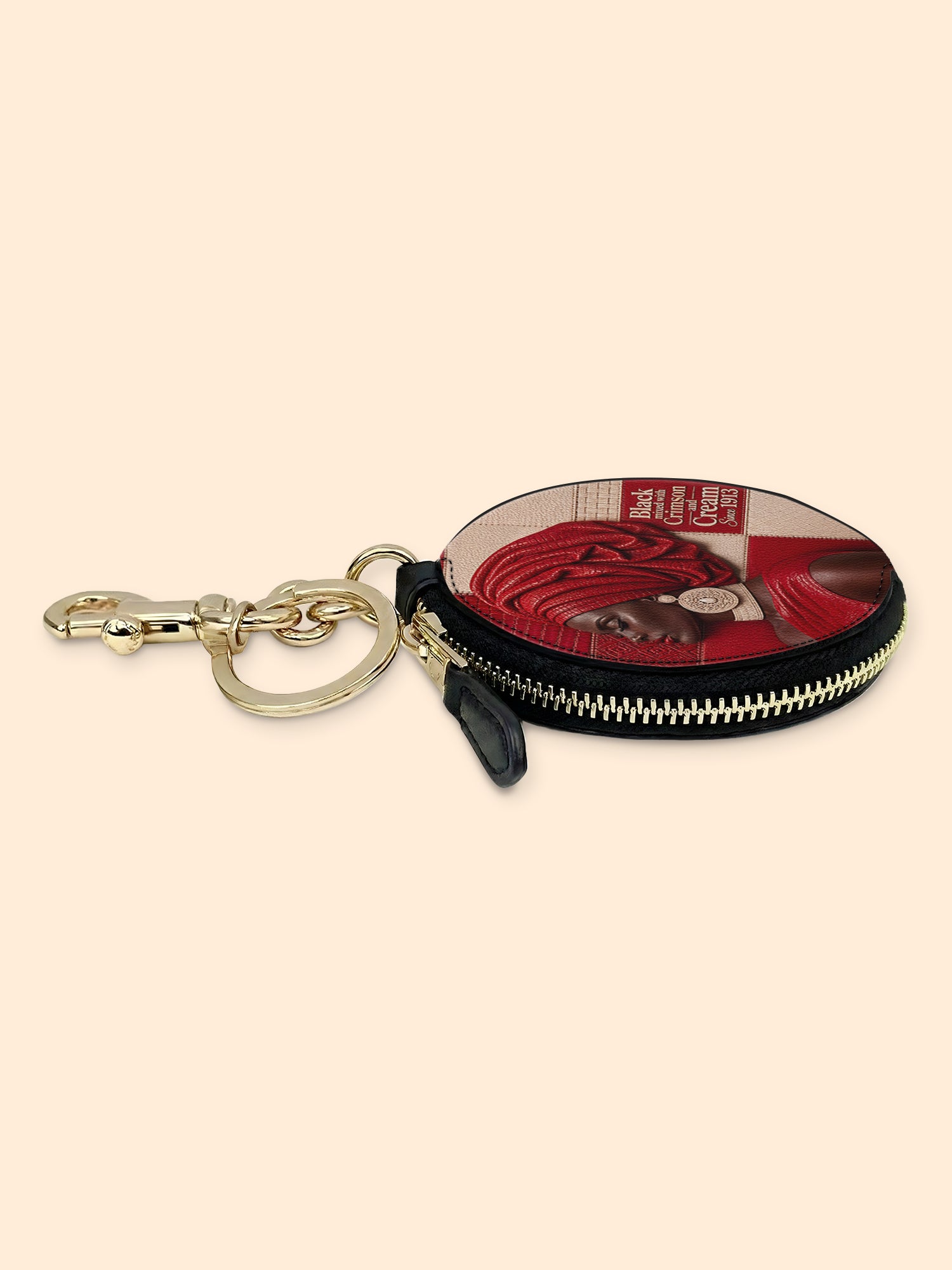 Draped in Crimson Circular Coin Pouch Bag Charm QR0XD500